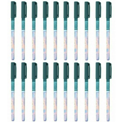 LOREX Ручка шариковая Most Savage Ones Mix Slim Soft Grip синий 0,5 мм, дизайн, круглый корпус ultra-soft touch грип игольчатый наконечник, 20 шт