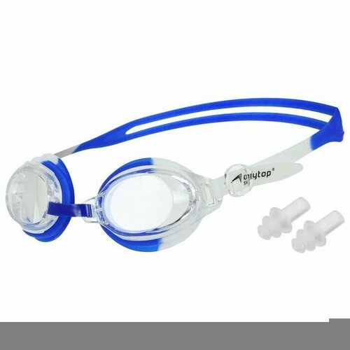 Очки для плавания детские беруши цвет белыйсиний 1350₽