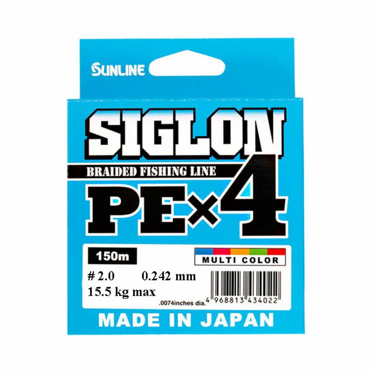 Шнур Sunlline Siglon PEx4 multi color #2.0 (0.242мм) 15.5кг 150м