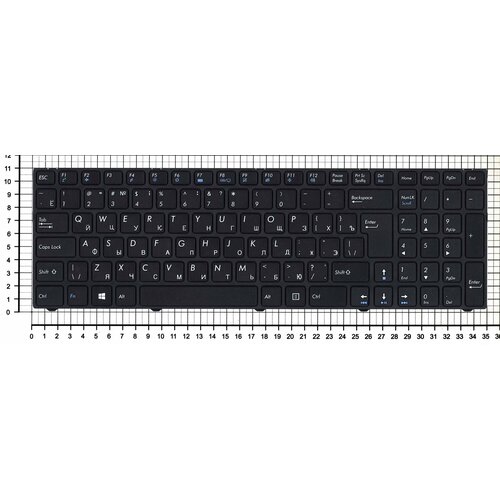 Клавиатура для ноутбука DNS Pegatron C15 C17 черная с рамкой