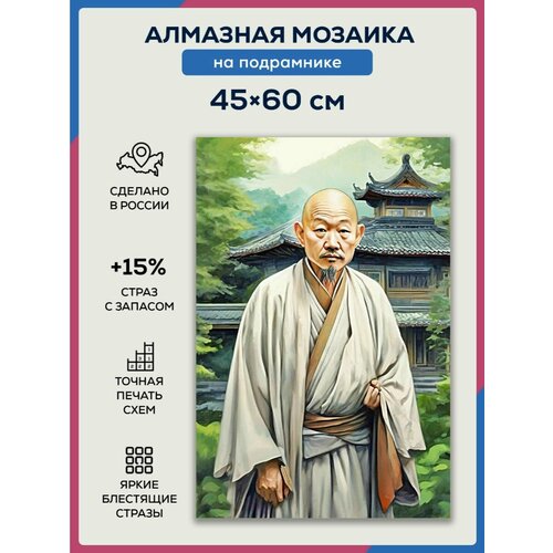 Алмазная мозаика 45x60 Китайский философ на подрамнике