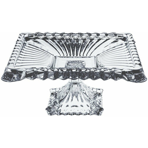 Блюдо квадратное хрустальное на ножке Prague Размер: 30,5 см