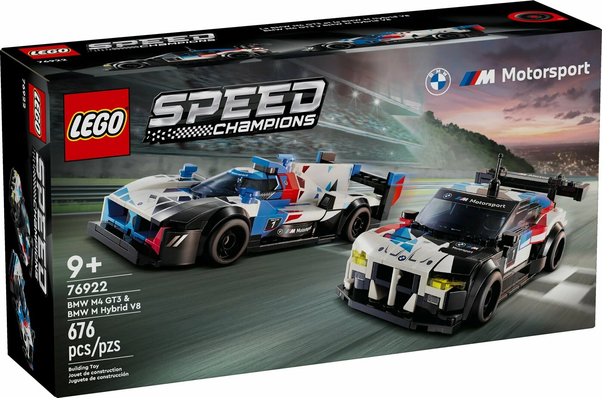 Конструктор LEGO Speed Champions 76922 Гоночные автомобили BMW M4 GT3 и BMW M Hybrid V8