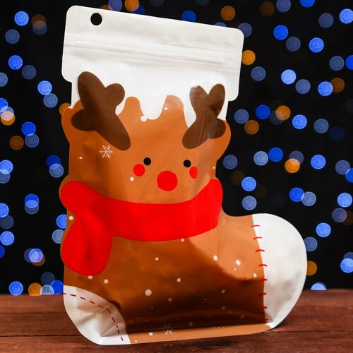 Пакет подарочный Олень с zip-lock застежкой 18 х 22 см 50шт 1793₽