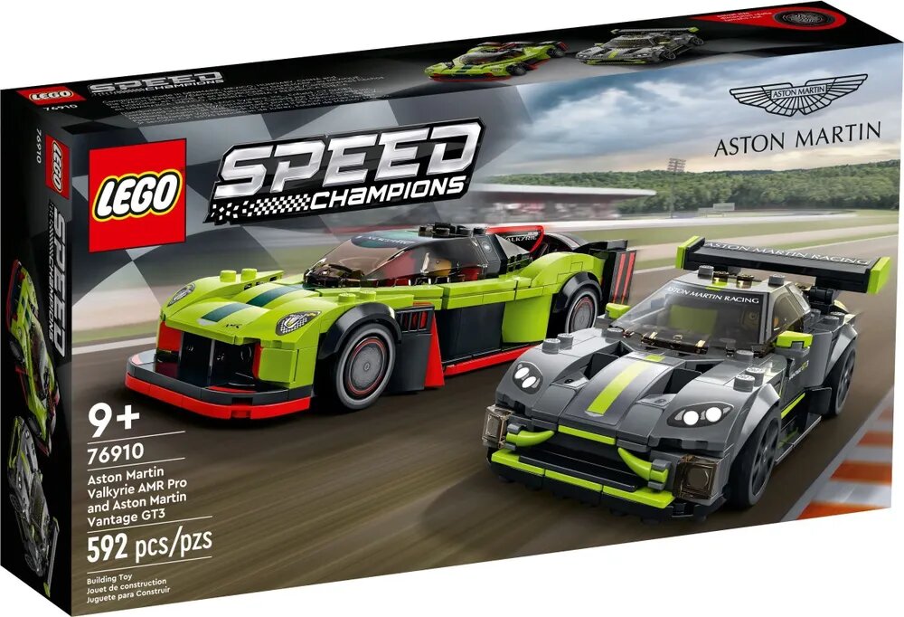 Конструктор LEGO Speed Champions 76910 Aston Martin Valkyrie AMR Pro и Aston Martin Vantage GT3, 592 дет.