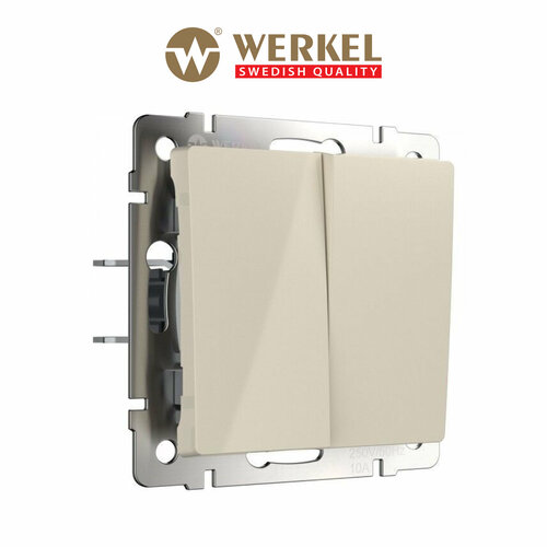 Перекрестный двухклавишный выключатель/переключатель Werkel W1123003 слоновая кость IP20