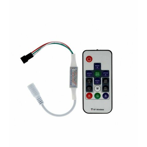Мини Радио контроллер для SPI ленты(бегущая волна) и пикселей 5В с пультом 14 кнопок