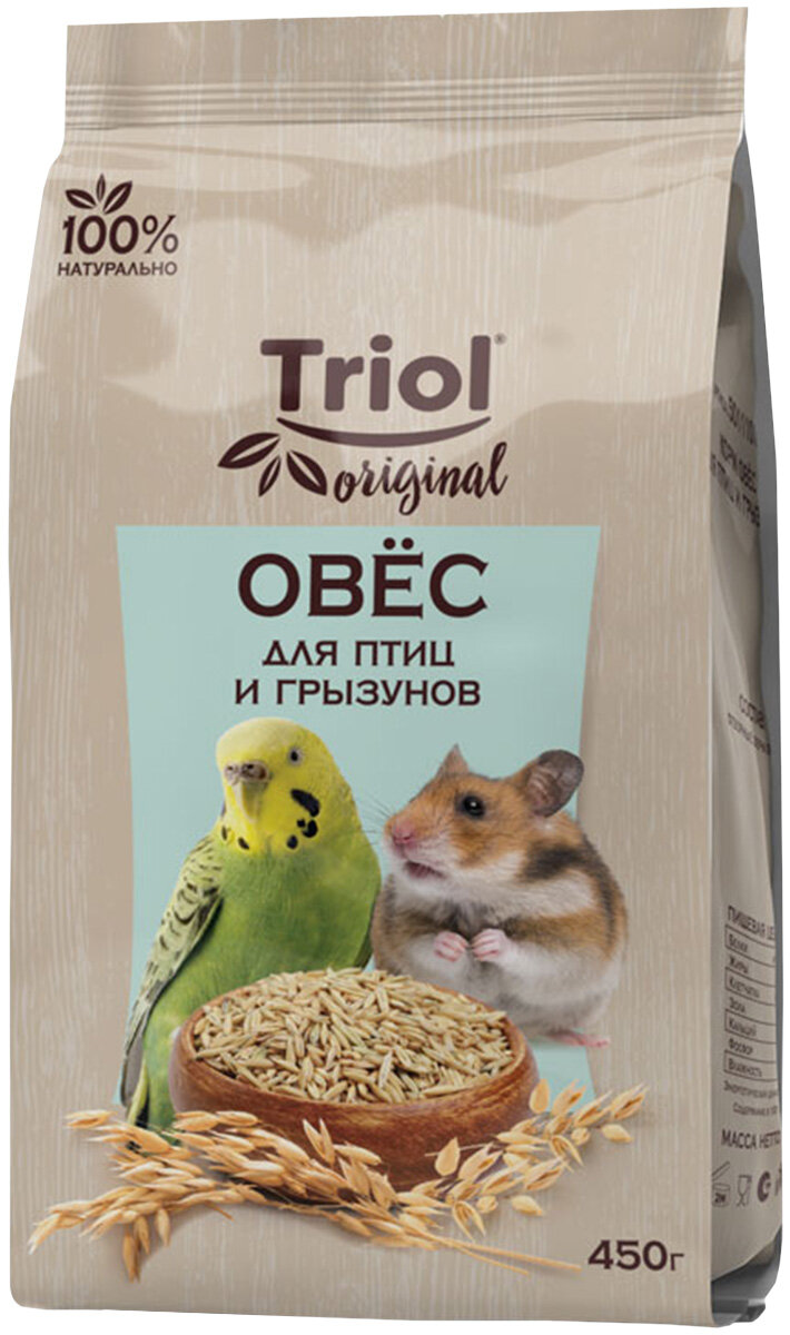 TRIOL ORIGINAL корм для птиц и грызунов овес 450 гр