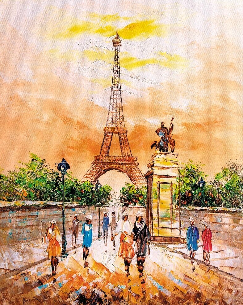Картина по номерам "Прогулка по теплому Парижу" 40 x 50 см