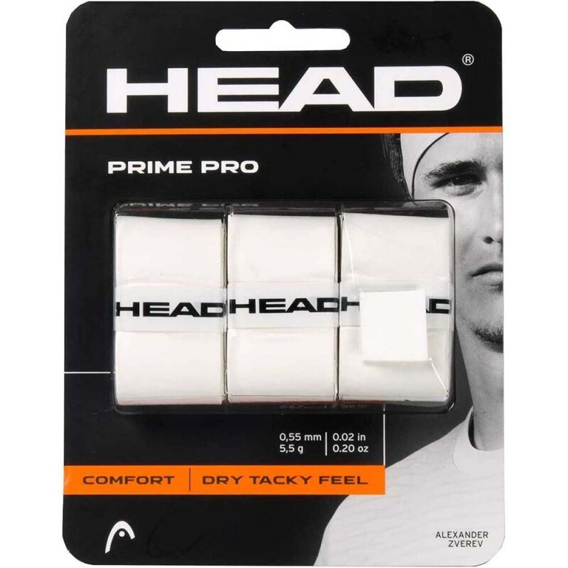 Овергрип HEAD Prime Pro 285319-WH, в упаковке 3 штуки