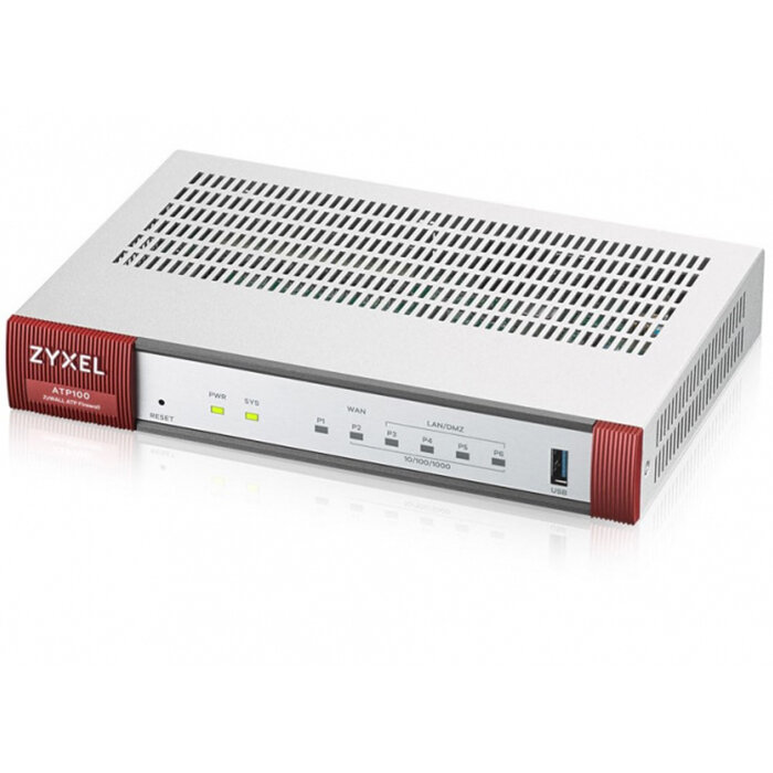 Межсетевой экран Zyxel ATP100-RU0112F, 1xWAN GE, 1xOPT GE (LAN/WAN), 3xLAN/DMZ GE