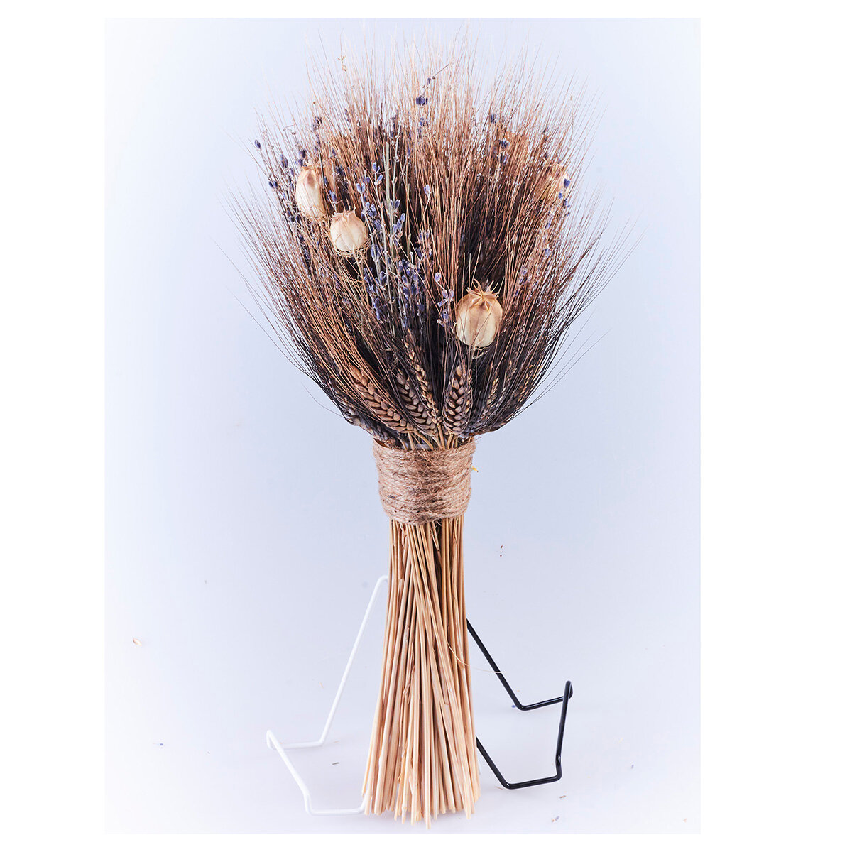 Букет из колосовых культур (пшеница лаванда нигелла) 14.5 х 50 см 49907