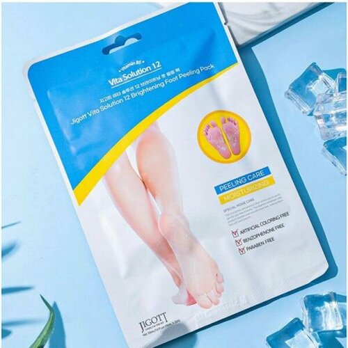 Jigott vita solution 12 brightening foot peeling pack Осветляющая маска-пилинг для ног