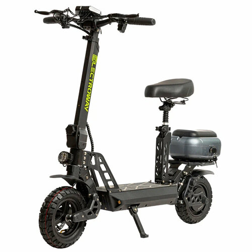 Электросамокат с сиденьем для города ELECTROWAY M4max. Запас хода до 50 км / скорость до 50 км/ч. Электрический самокат городской складной для взрослых