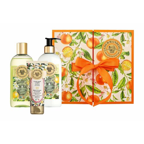 GOURMANDISE Подарочный набор Цитрус Базилик 2024 Гель для душа Молочко для тела Крем для рук 75 мл 1850₽
