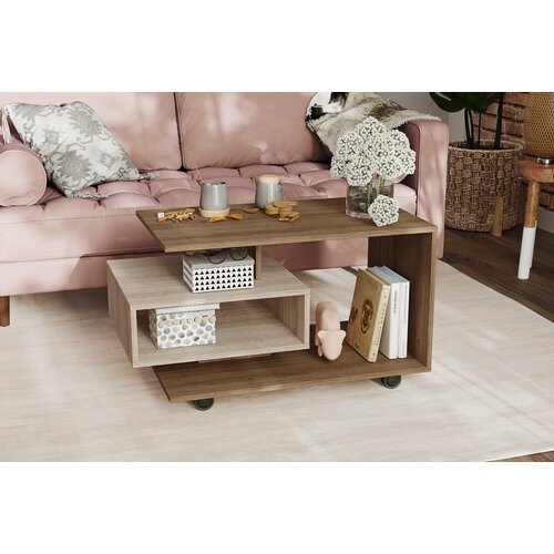 Журнальный стол 04 на колесиках, ЛДСП, 90х51х51 см, прямоугольный