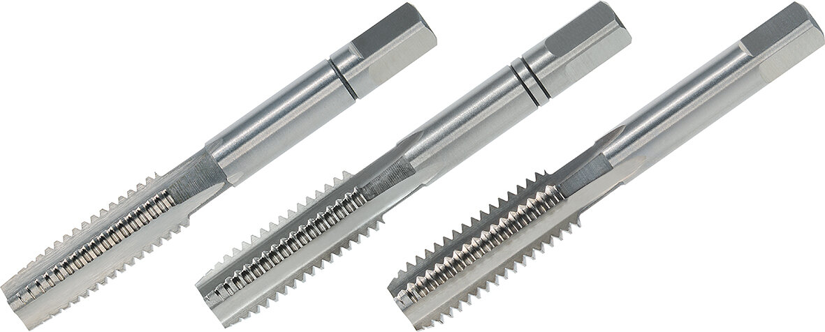 VOLKEL VO-57734 Метчики ручные M5x0.8, DIN 352, HSS-E, FZ-VAP, комплект из 3 штук
