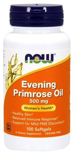 NOW Foods Evening Primrose Oil, Масло Примулы вечерней 500 мг 100 гел. капсул