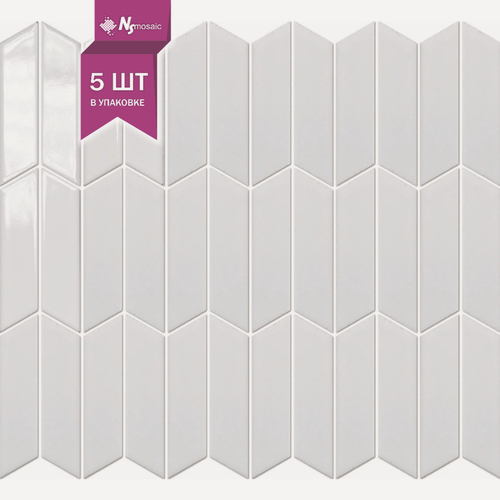 Изображение товара Мозаика керамическая NSmosaic P-538, белая глянцевая, 261x300 мм, упаковка 5 шт