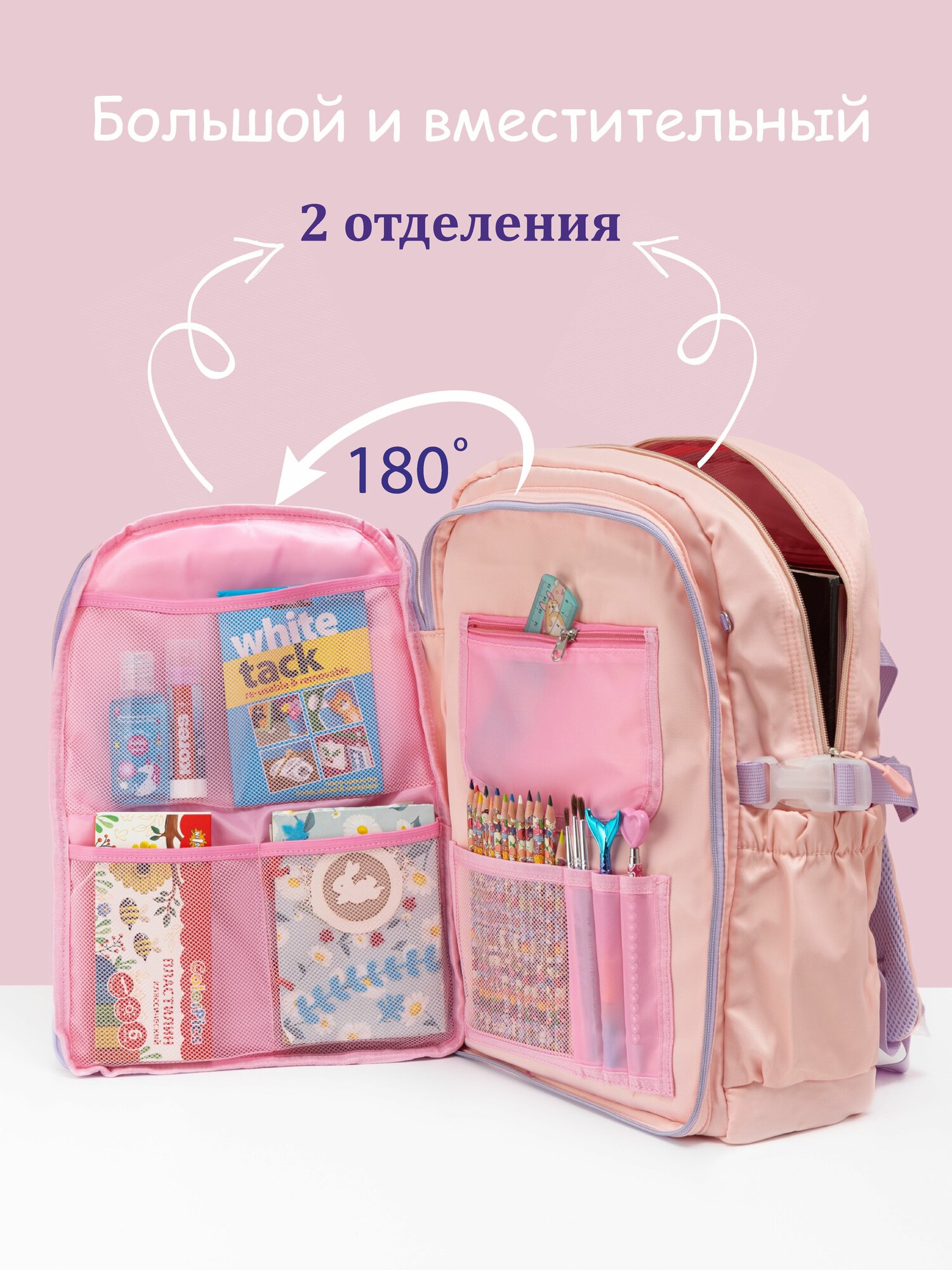 Трендовый школьный рюкзак для девочек — фото 1