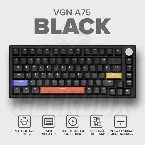 Проводная механическая клавиатура VGN A75 Магнитные свитчи RGB 75 USB Type-C Английская раскладка 9990₽