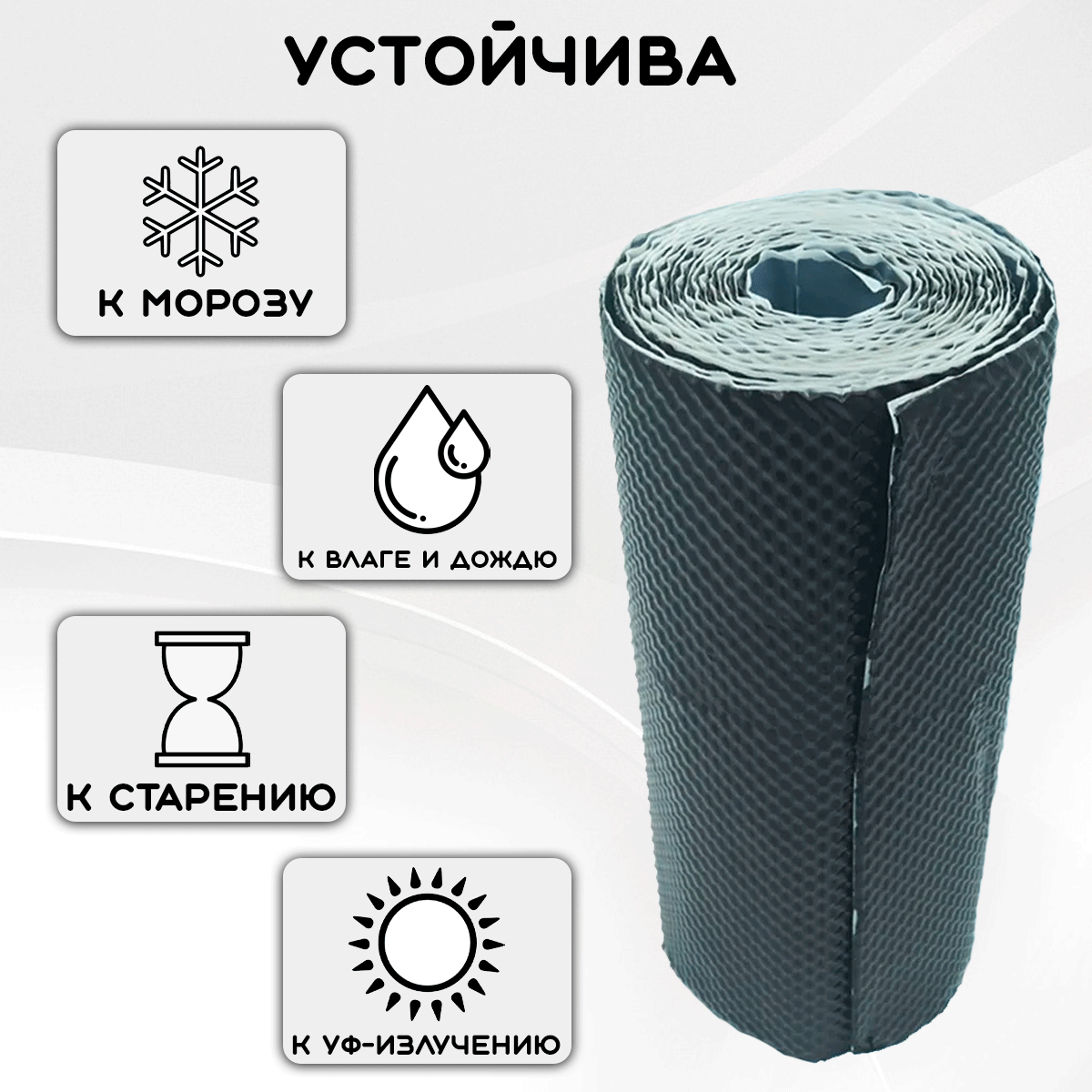 Изображение Лента примыкания 3Д Б (0,3х5м) для крыши (RAL 7016) серый