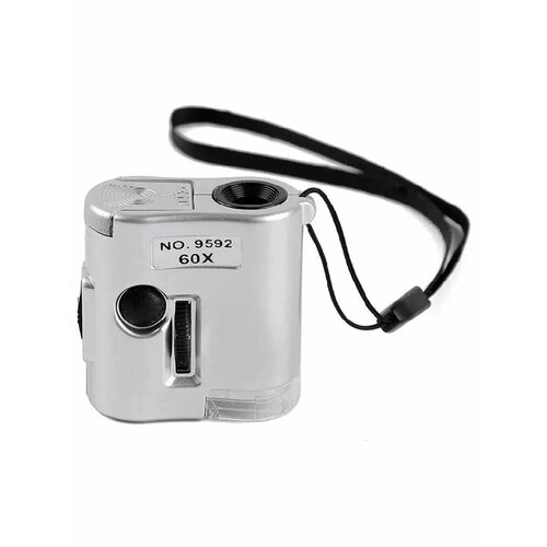 Микроскоп карманный 9592 60x с подсветкой детектором валют 588₽