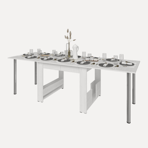 Изображение товара Стол-книжка раскладной Визирь+, ШхГ: 230(31)х85, цвет: Белый