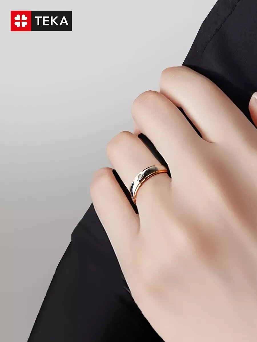 Кольцо TEKA, фианит, размер 22, золото — фото 1