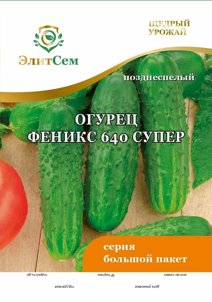 Семена Огурец Феникс 640 супер BIG упаковка XXXL 3 г (ЭлитСем)