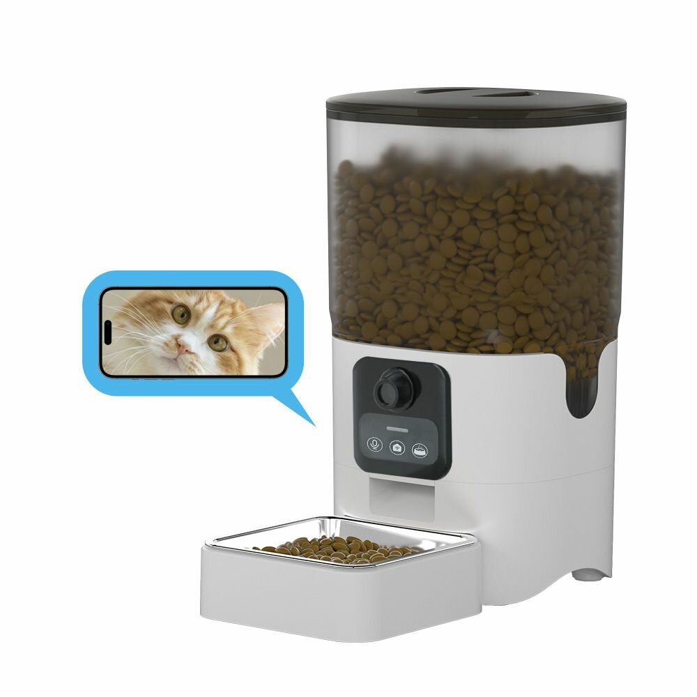 Автоматическая кормушка PET FLAT, для кошек и собак, с камерой, Wi-Fi, 6 л