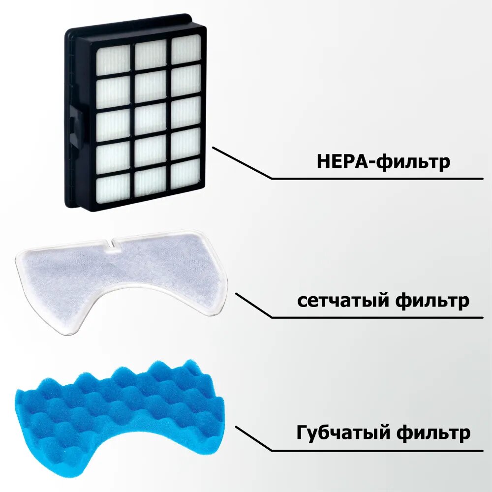 Фильтр для пылесосов Samsung, HEPA-фильтр, губчатый и сетчатый, комплект из 3 шт — фото 1