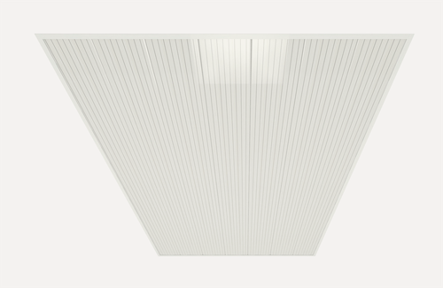 Изображение товара Комплект реечных потолков Mr.Tektum Мульти 150 бесщелевой 2,0м х 2,0м жемчужно-белый с хромированной полосой