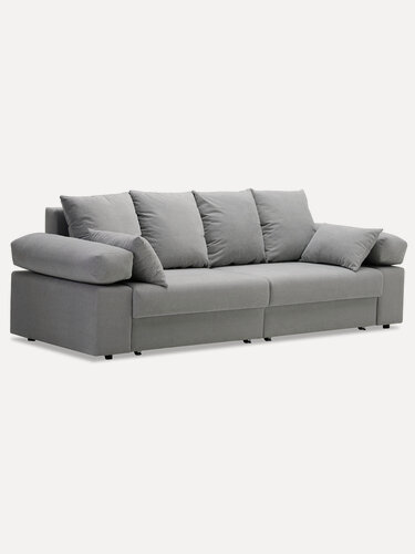 Изображение товара Диван-кровать прямой Тайлин 251х104х90 см, еврокнижка, спальное место: 156х200 см, велюр серый