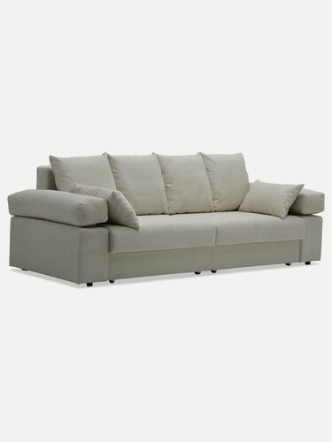 Изображение товара Диван-кровать прямой Тайлин 251х104х90 см, еврокнижка, спальное место: 156х200 см, велюр бежевый