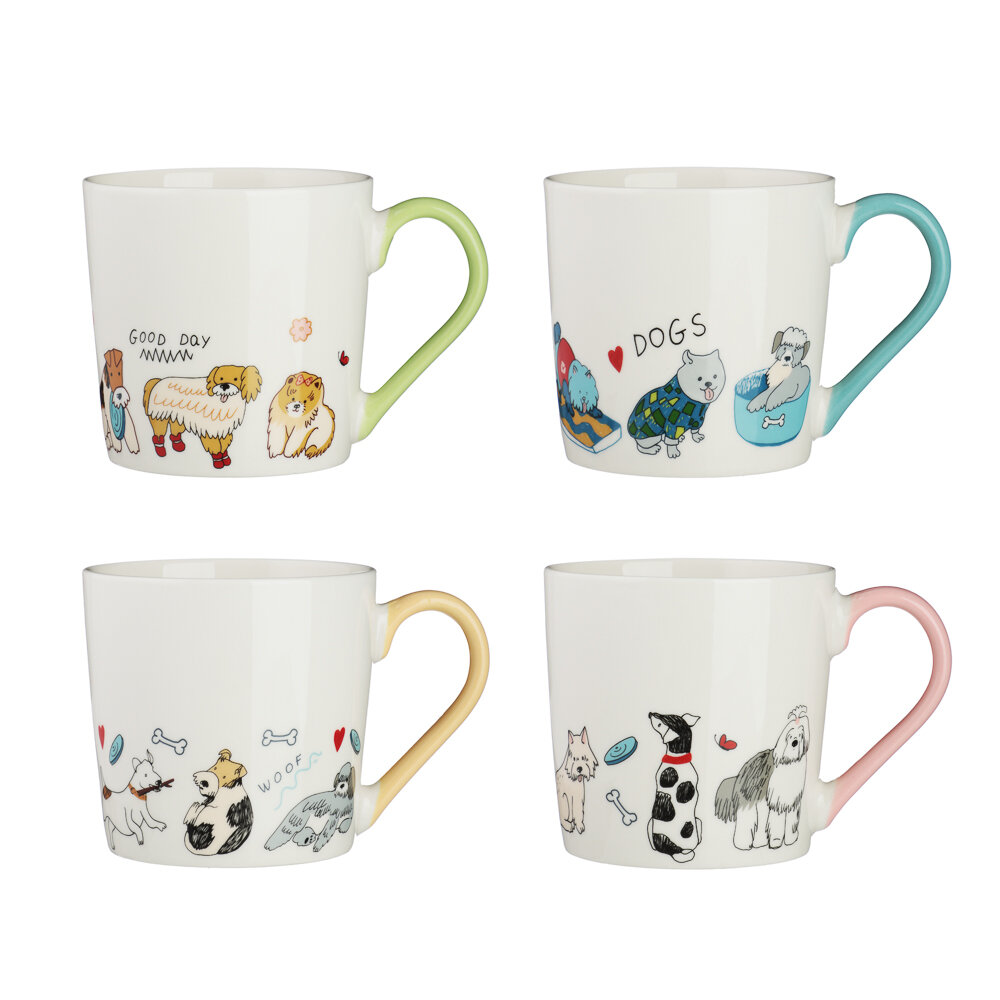 MILLIMI Печворк Кружка 350мл фарфор 4 дизайна в ассортименте