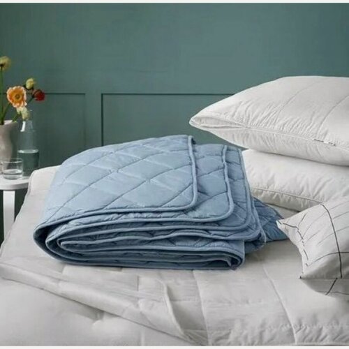 Изображение товара Брокфанкия икеа одеяло 200х200 стёганое полиэфир легкое голубое