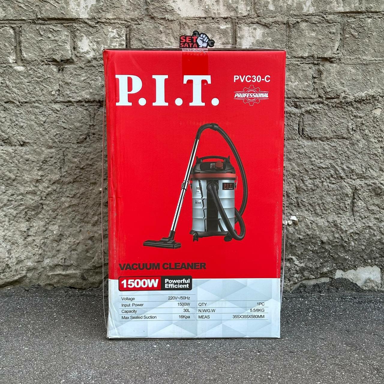 Профессиональный пылесос P. I. T. PVC30-C 1500Вт, 30л, 175 аВт, бак нержавейка — фото 1