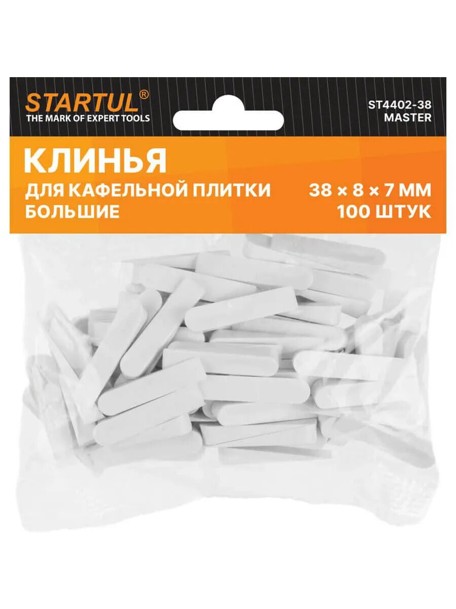 Клинья для выравнивания плитки большие STARTUL Master 100 штук (ST4402-38)