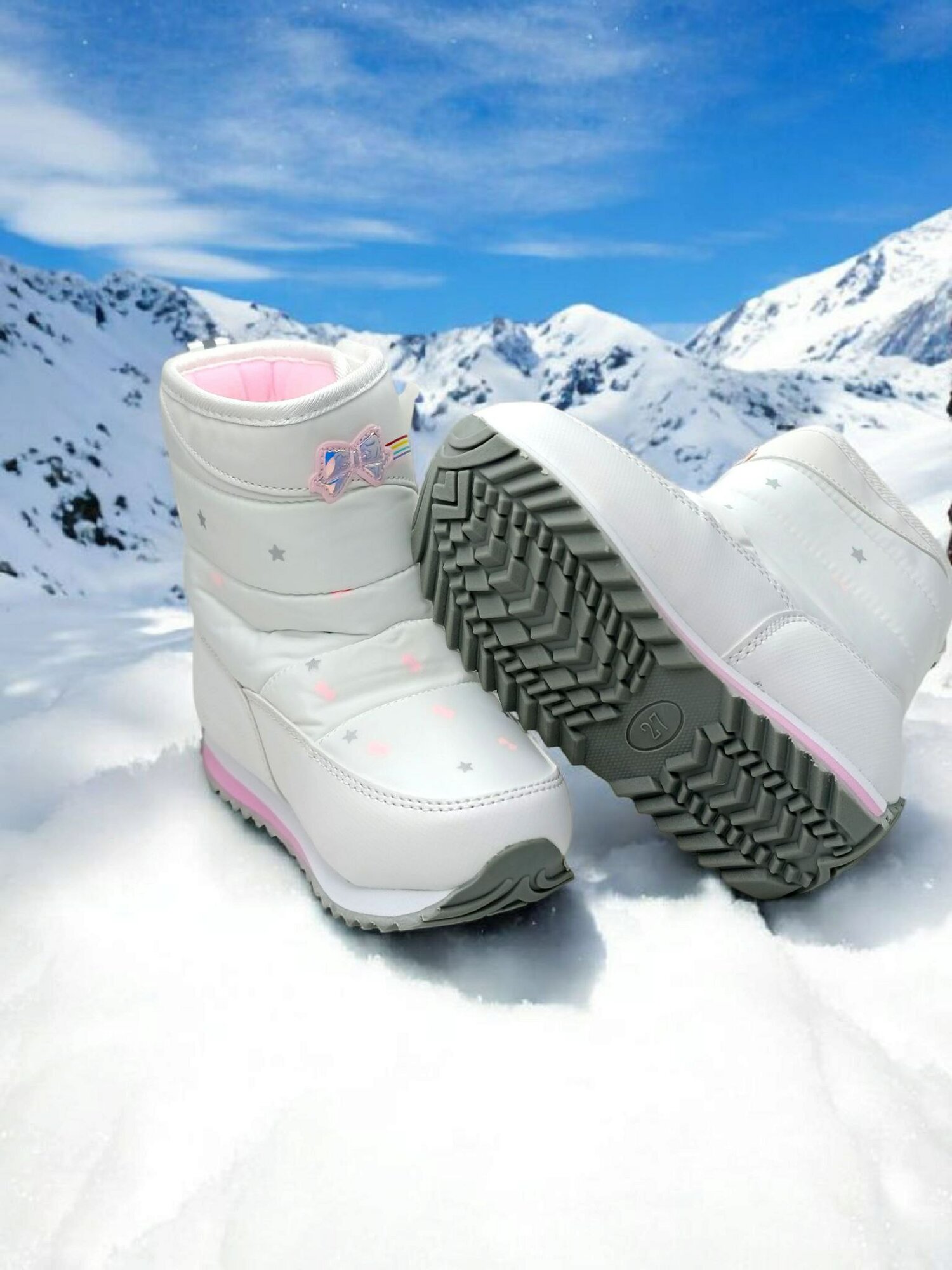 Дутики , размер 23, белый — фото 1