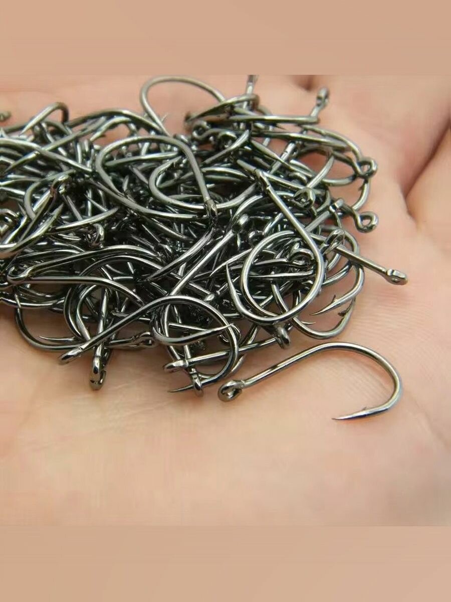 Крючки рыболовные - набор - 100 штук № 6 — фото 1