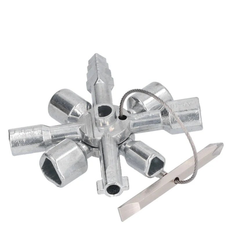 Ключ для электрошкафов трехгранный / 10 в 1 четырехгранный круглый ключ от электрощитка универсальный с битой PH SL