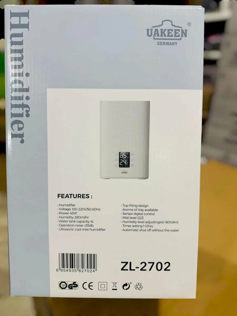 Увлажнитель воздуха GoldStar GSHE 415, ультразвуковой, верхний залив воды, 300 мл/ч