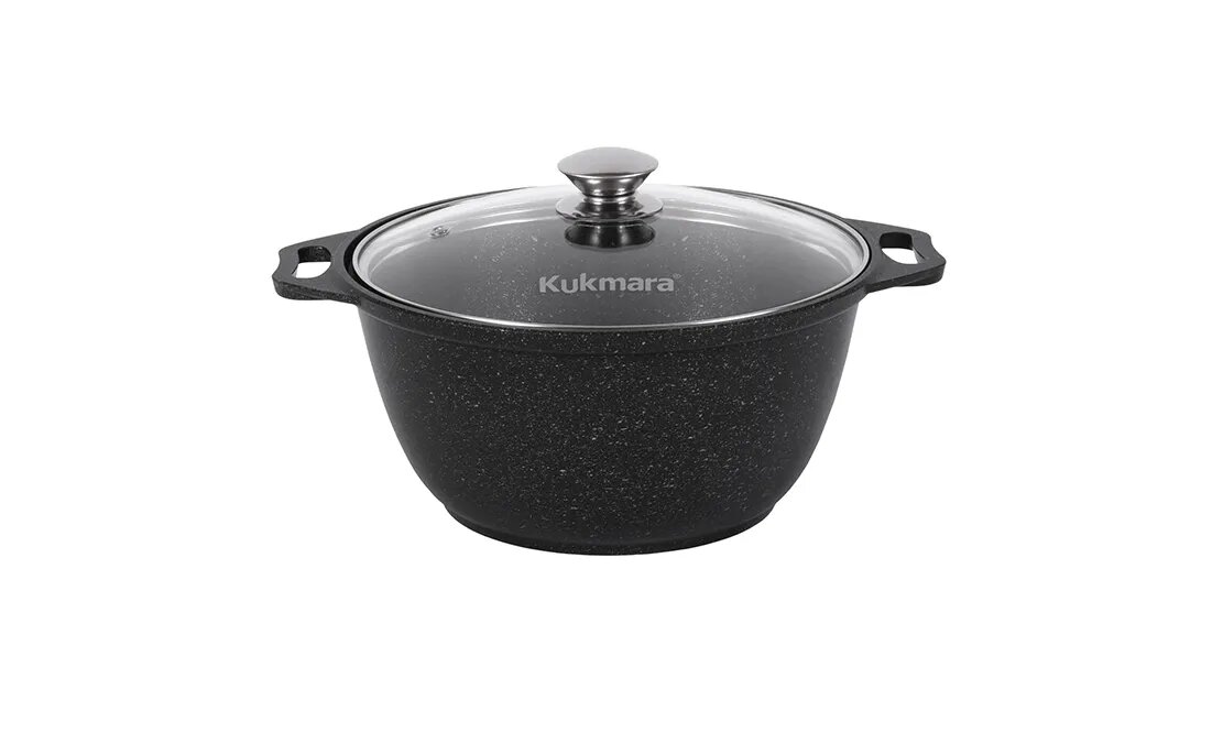 Казан Kukmara Кастрюля 2л со стек. крышкой АП (темный-мрамор) кмт22а