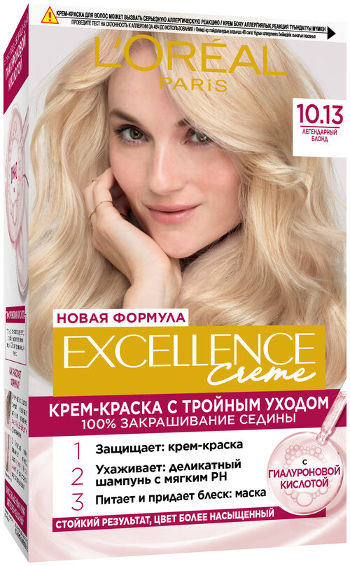 LOreal Paris Excellence стойкая крем-краска для волос, 10.13 легендарный блонд