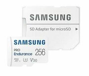 Карта памяти microSDXC UHS-I U3 Samsung PRO Endurance 256 ГБ, 100 МБ/с, Class 10, MB-MJ256KA, 1 шт, переходник SD