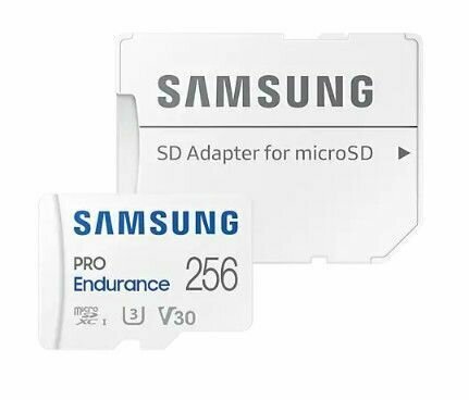 Карта памяти Samsung PRO Endurance 256 ГБ microSD,Class 10, UHS-1 U3,100 Мб/с,переходник SD,MB-MJ256KA/CN