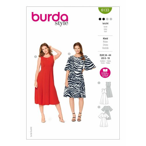 Выкройка BURDA №6133 Платье