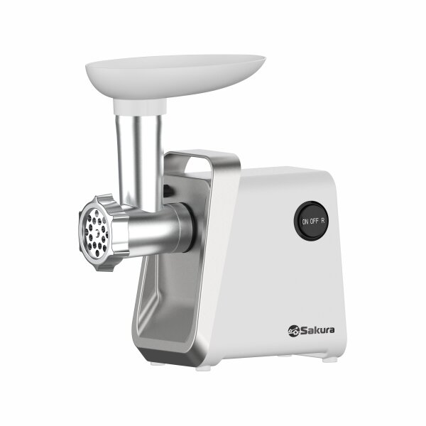 фото Мясорубка Sakura SA-6431W реверс 1600Вт + 2 комплекта насадок ( для кеббе, для сосисок)