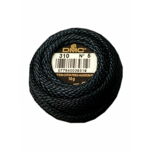 Мулине DMC Cotton Perle #5 (цвет: 0310- Черный, 45 м, артикул 116-5)